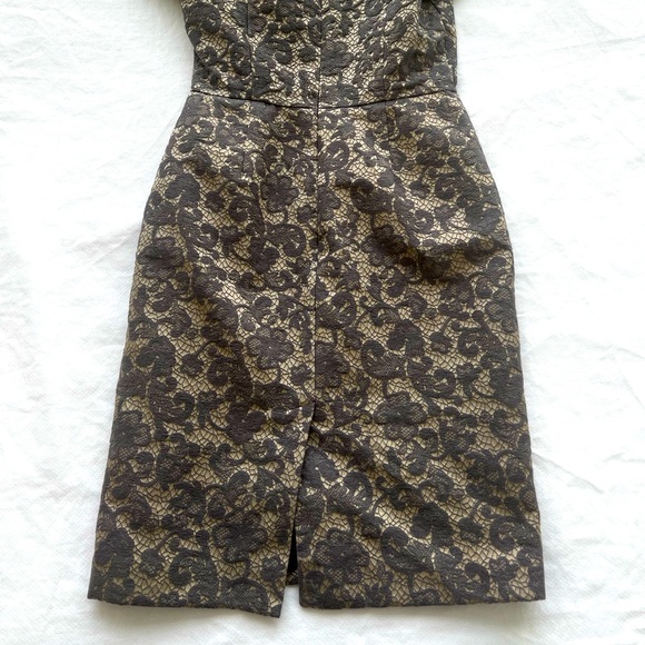 ❤️❤️ Cocktail / office dress in a grey pattern, square neck, short sleeve,… - Picture 6 of 9